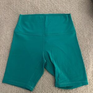 Teal lululemon align biker shorts size 8
